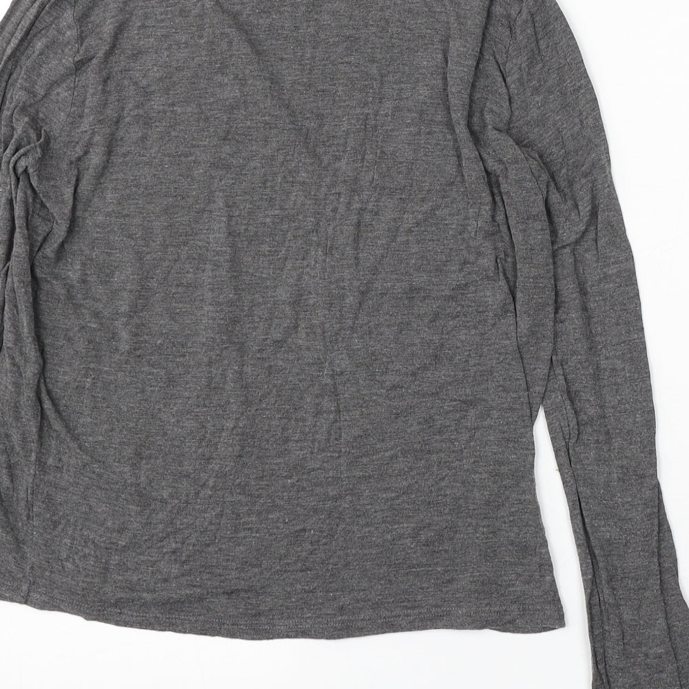 Zara Womens Grey Round Neck Viscose Pullover Jumper Size L