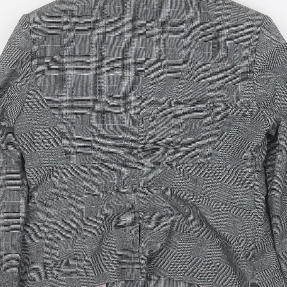NEXT Womens Grey Plaid Jacket Blazer Size 12