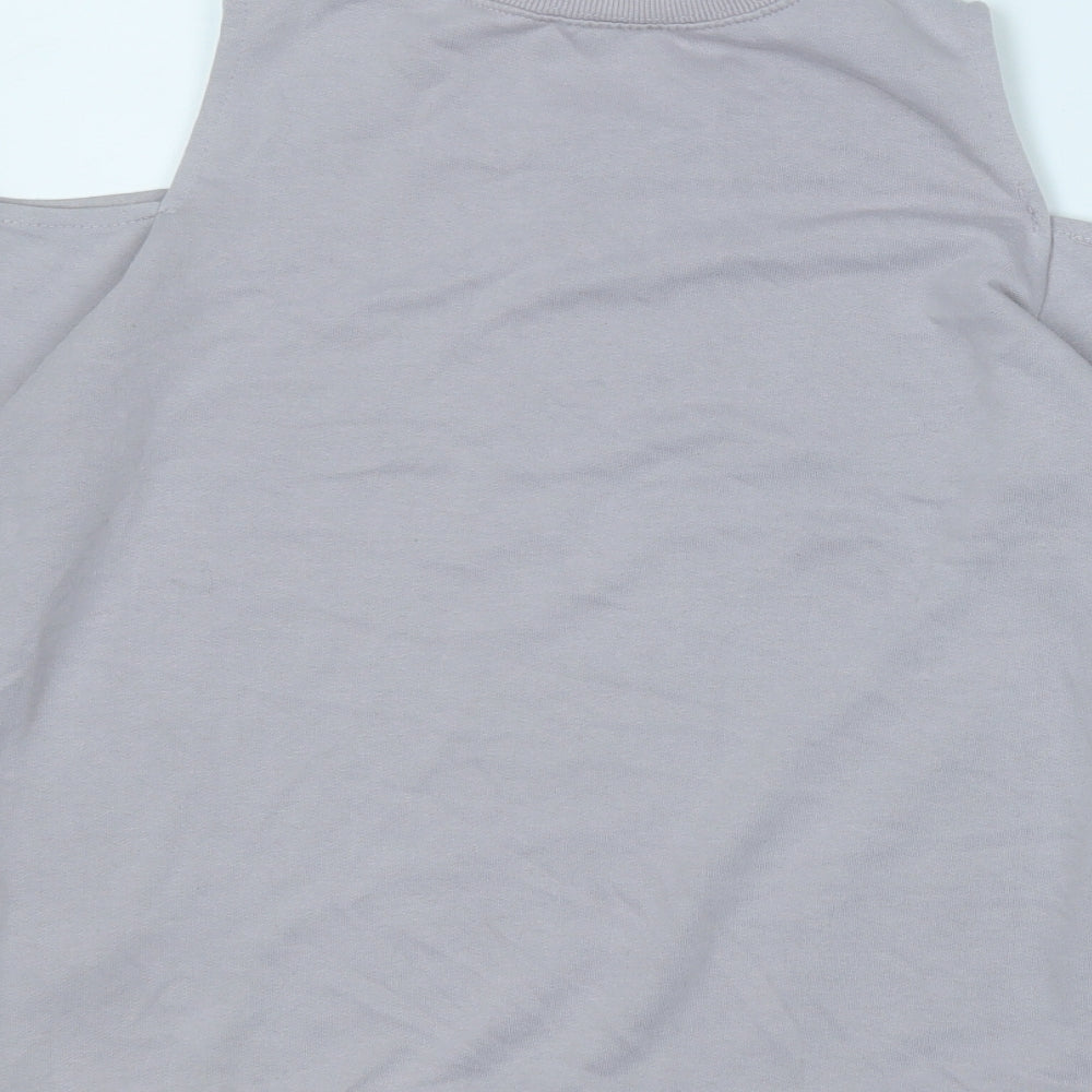 New Look Womens Grey Cotton Pullover Sweatshirt Size 10
