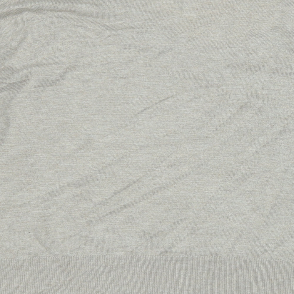 H&M Womens Beige Round Neck Viscose Pullover Jumper Size L