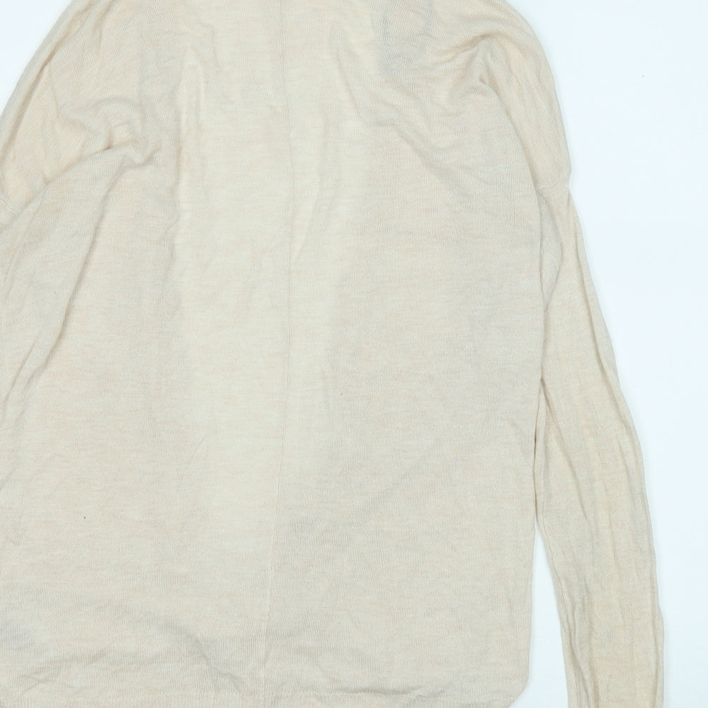 H&M Womens Beige V-Neck Acrylic Cardigan Jumper Size XS