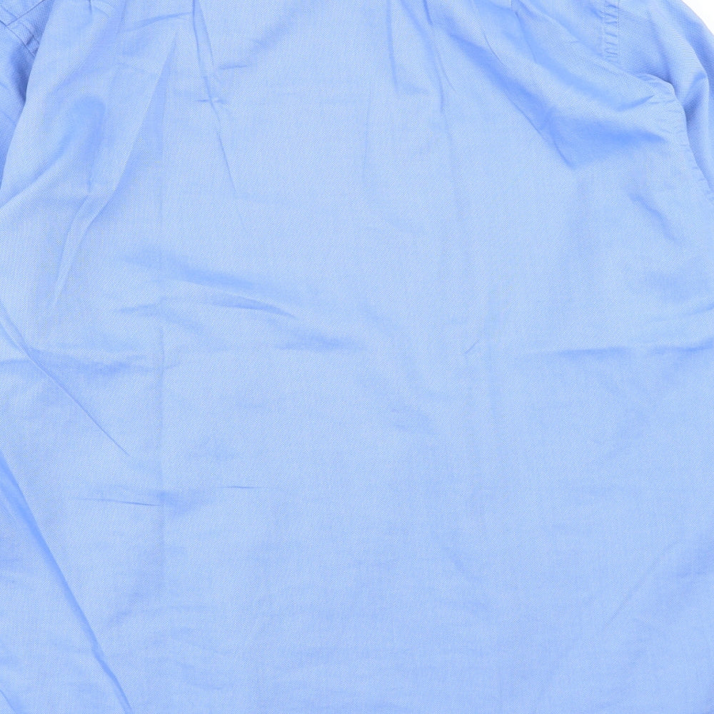 Hyphen Mens Blue Polyester Button-Up Size 16.5 Collared Button