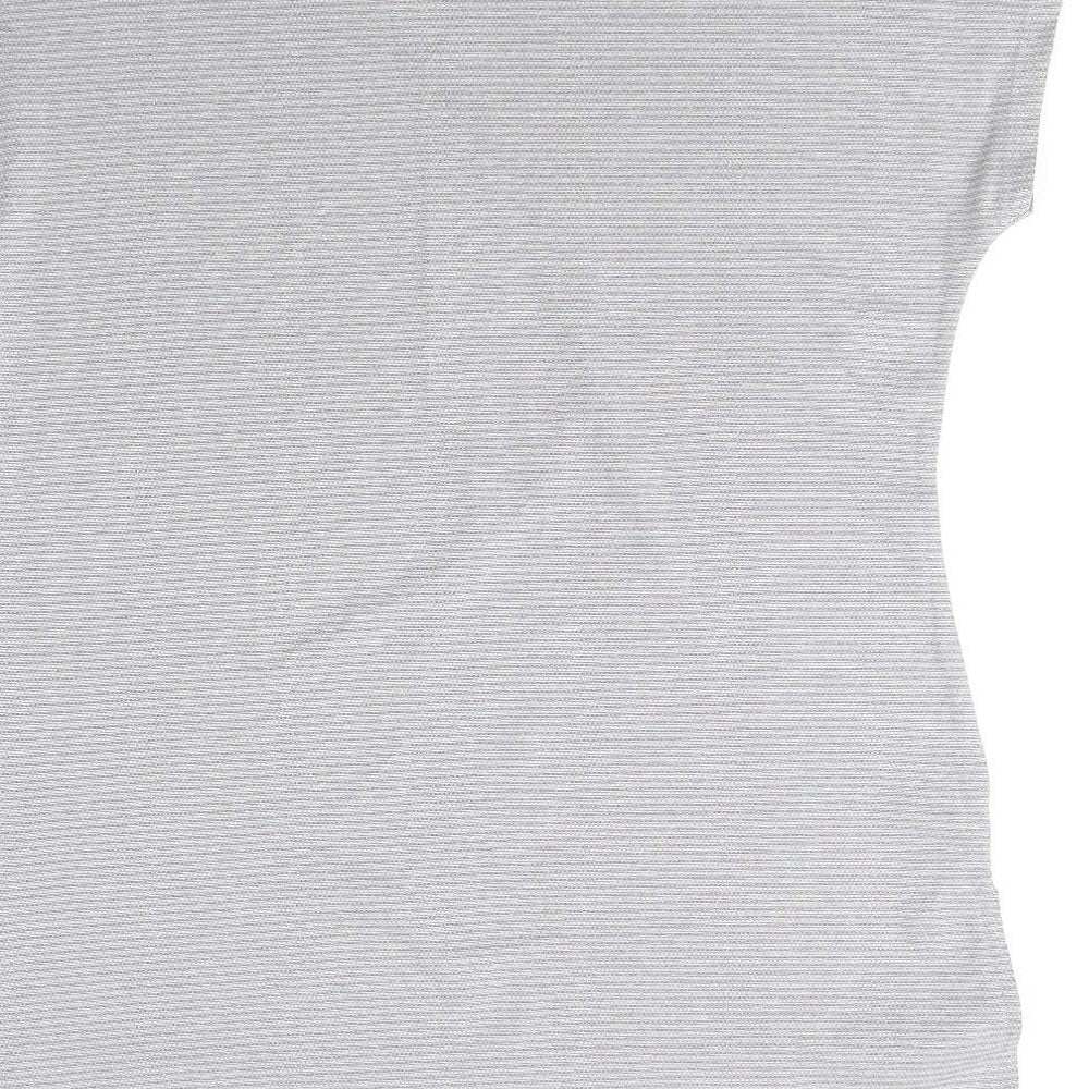 Alfred Dunner Womens Grey Polyester Basic T-Shirt Size S Round Neck Pullover