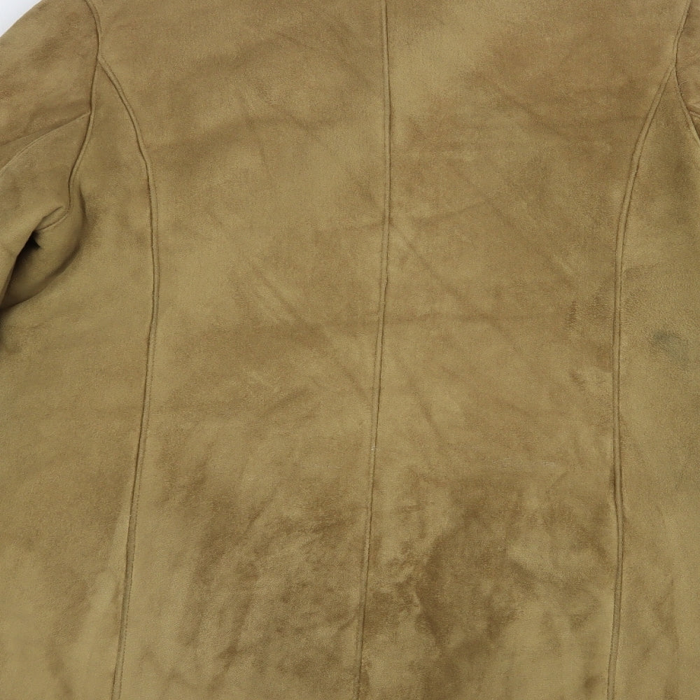 Preworn Womens Beige Pea Coat Coat Size M Button