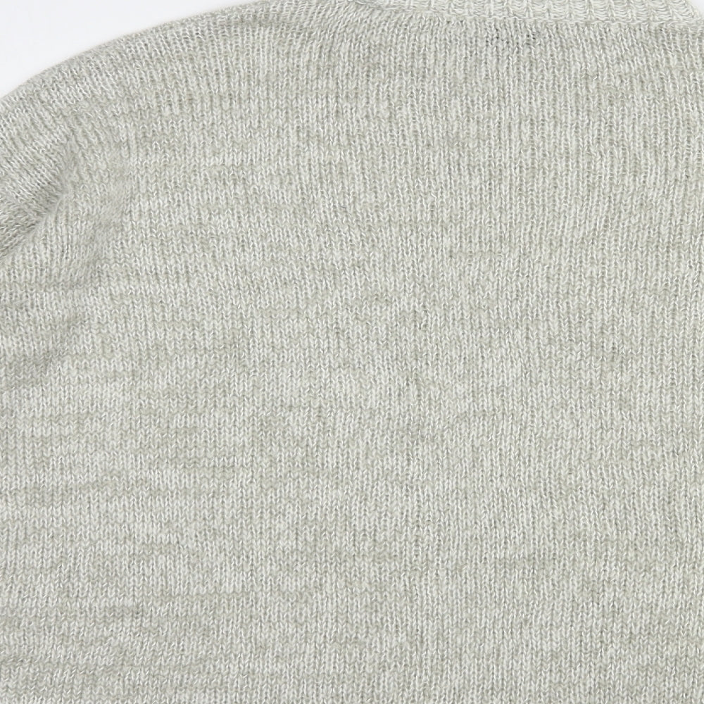 New Look Womens Grey High Neck Acrylic Pullover Jumper Size M