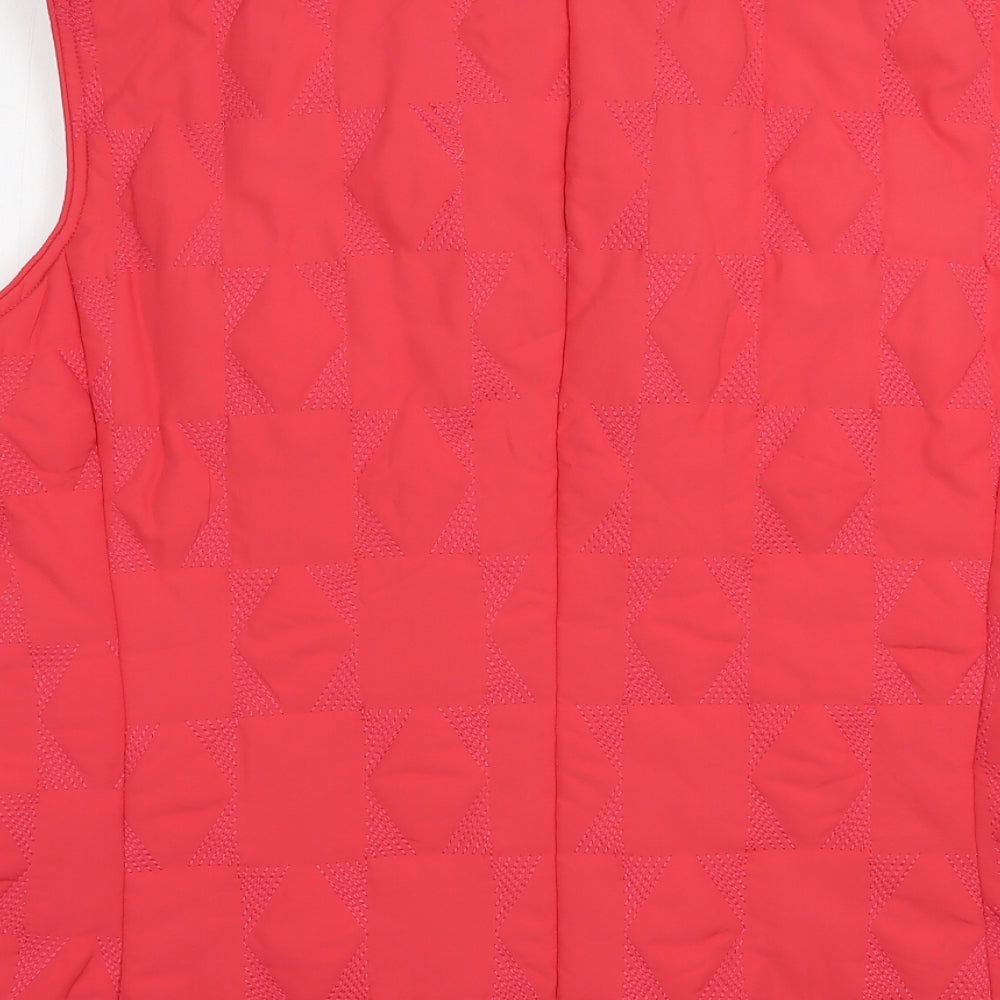 Marbel Womens Pink Geometric Gilet Waistcoat Size 14 Snap