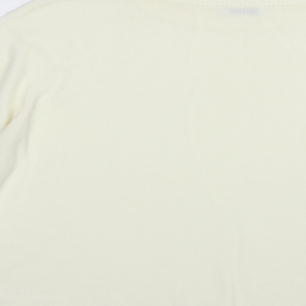 Damart Womens Ivory Mock Neck Acrylic Pullover Jumper Size 2XL