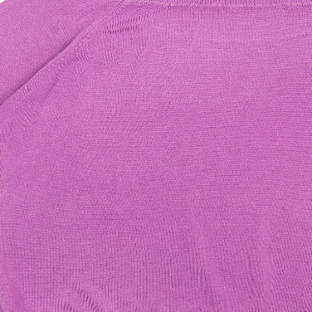 Marks Womens Purple Boat Neck Acrylic Pullover Jumper Size 16