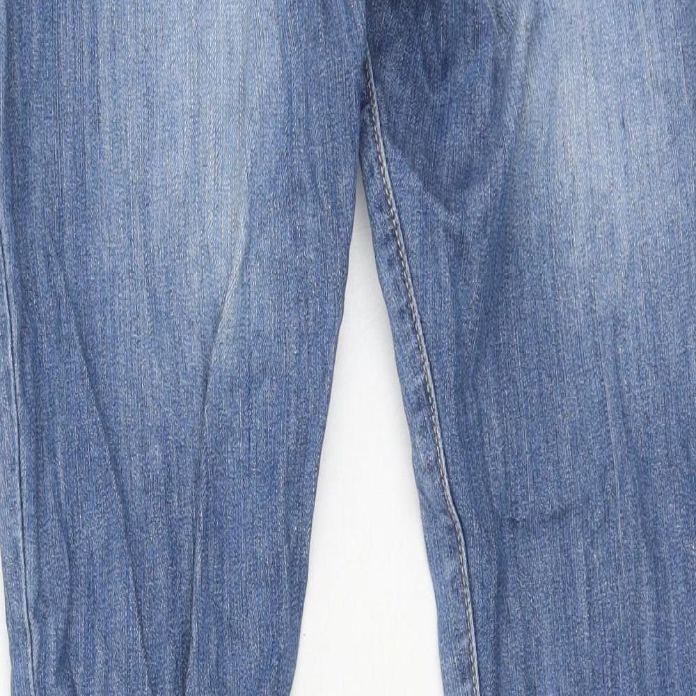 Denim & Co. Womens Blue Cotton Mom Jeans Size 10 L37 in Regular