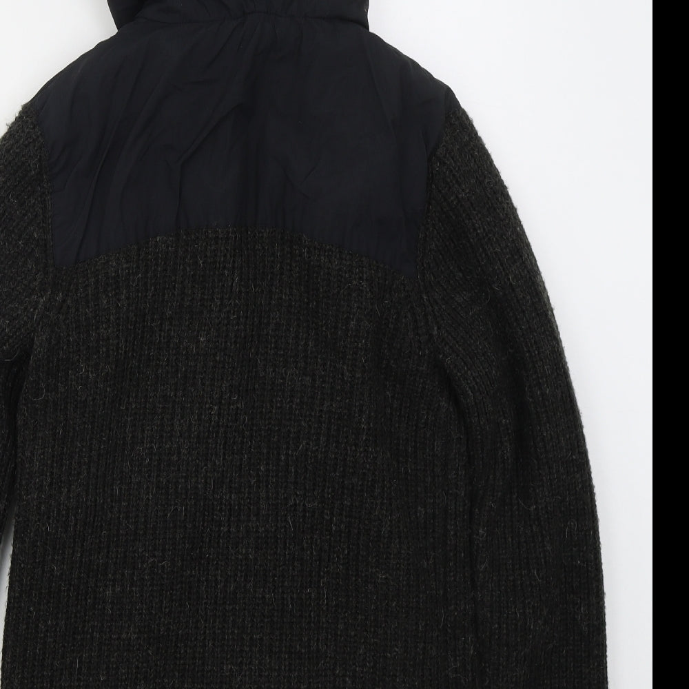 D Code Mens Grey Acrylic Full Zip Hoodie Size S