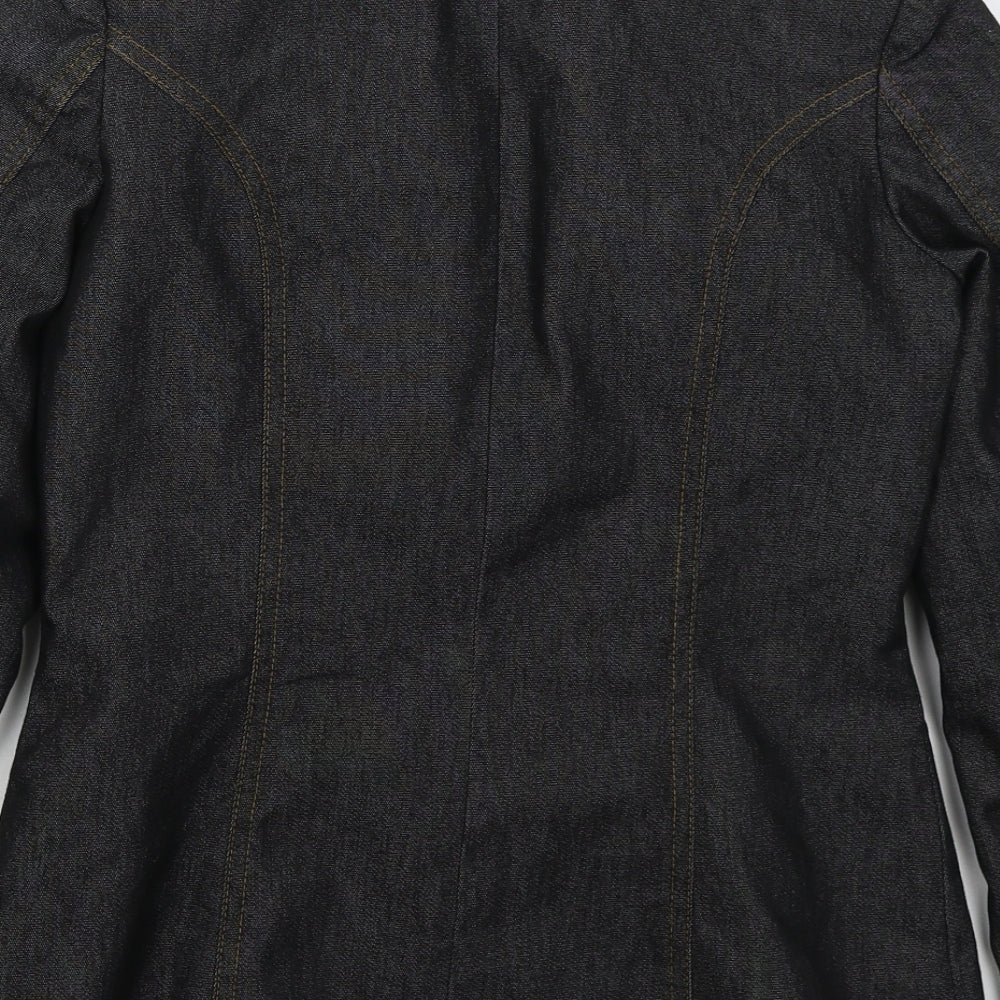 H&M Womens Blue Cotton Jacket Suit Jacket Size M