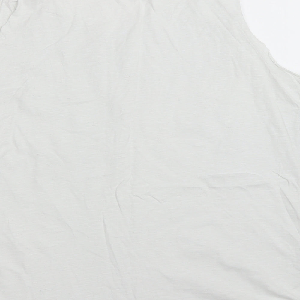 Made in Italy Womens White Cotton Basic T-Shirt Size M Round Neck