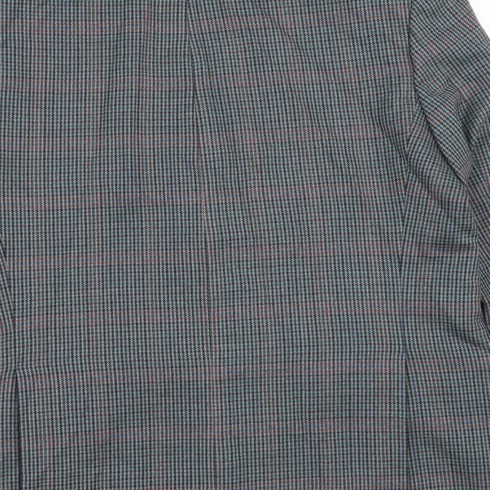 Debenhams Mens Grey Plaid Wool Jacket Suit Jacket Size 42