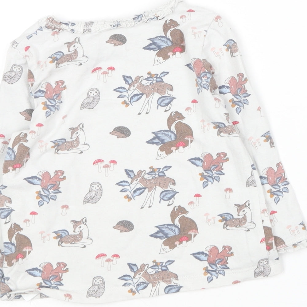 H&M Baby Multicoloured Geometric Cotton Basic T-Shirt Size 12-18 Months Round Neck - Animal print