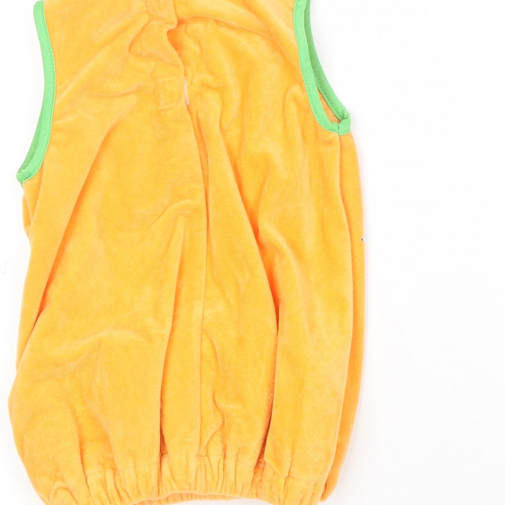 Morrisons Baby Orange Polyester Basic T-Shirt Size 12-18 Months Round Neck - Pumpkin Costume