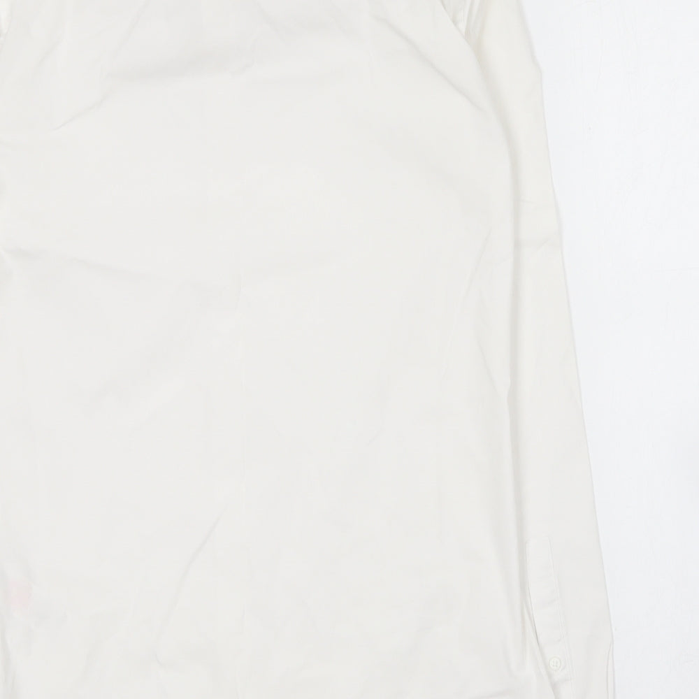 Topman Mens White Cotton Button-Up Size S Collared