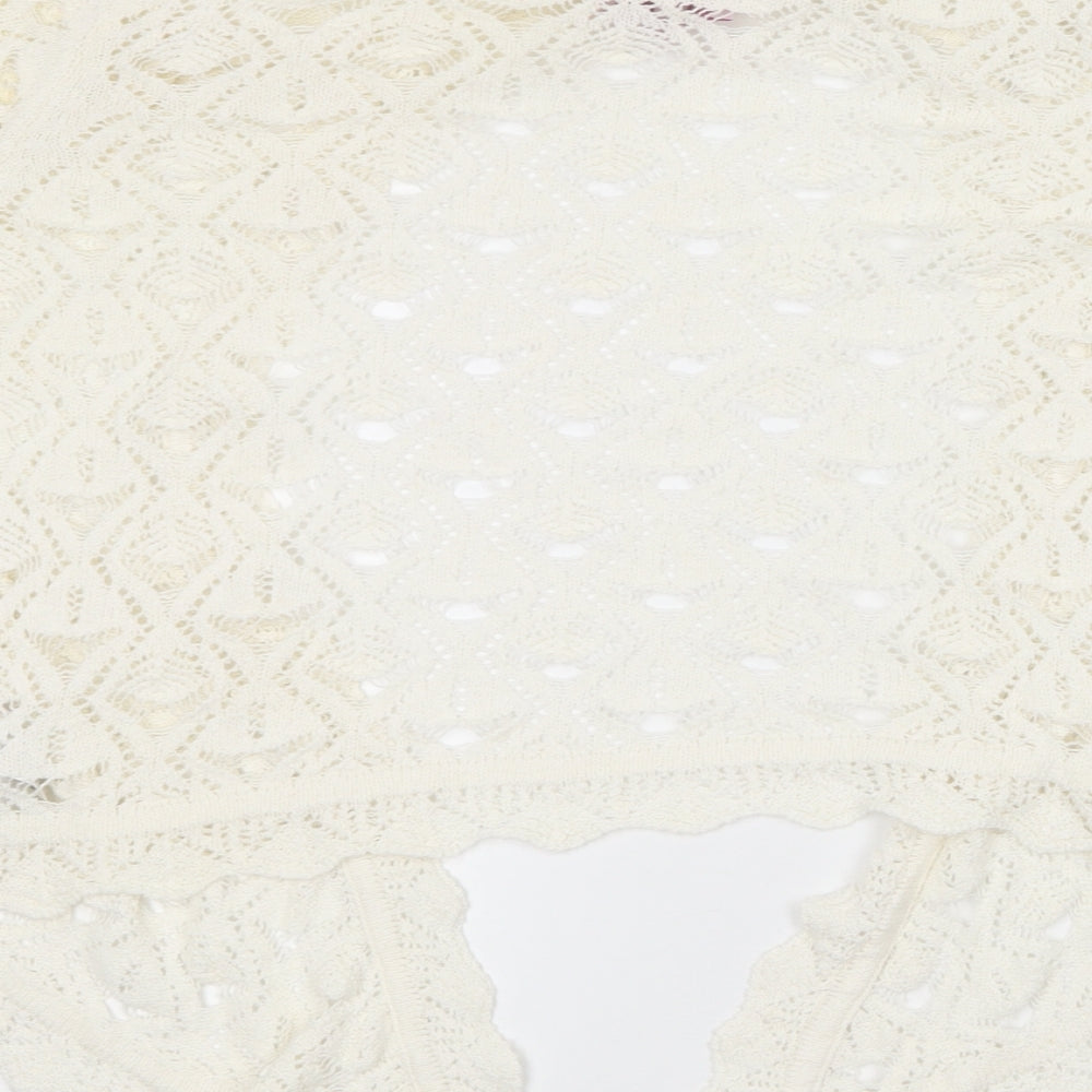 Per Una Womens Ivory V-Neck Acrylic Cardigan Jumper Size 14