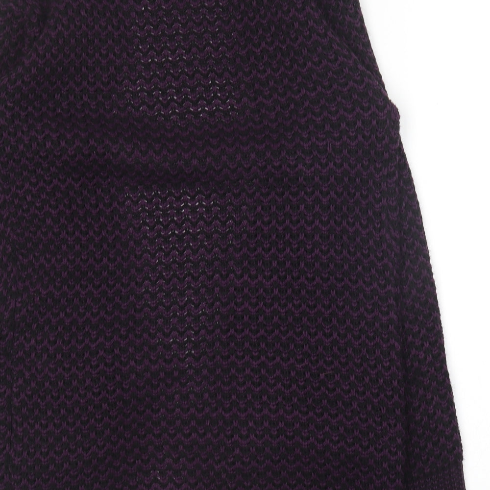 Glimpse Womens Purple Collared Acrylic Cardigan Jumper Size S