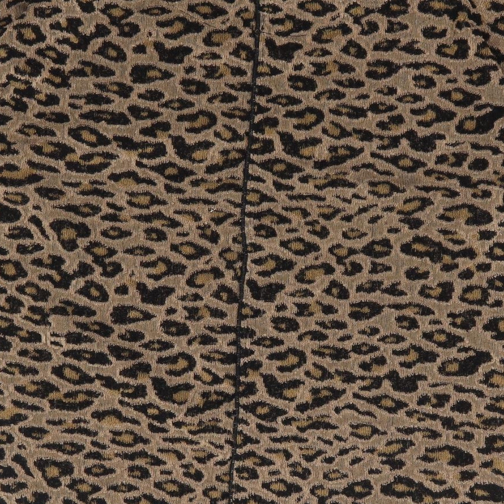 Marks & Spencer Womens Brown Animal Print Polyester Jersey T-Shirt Size 8 Round Neck
