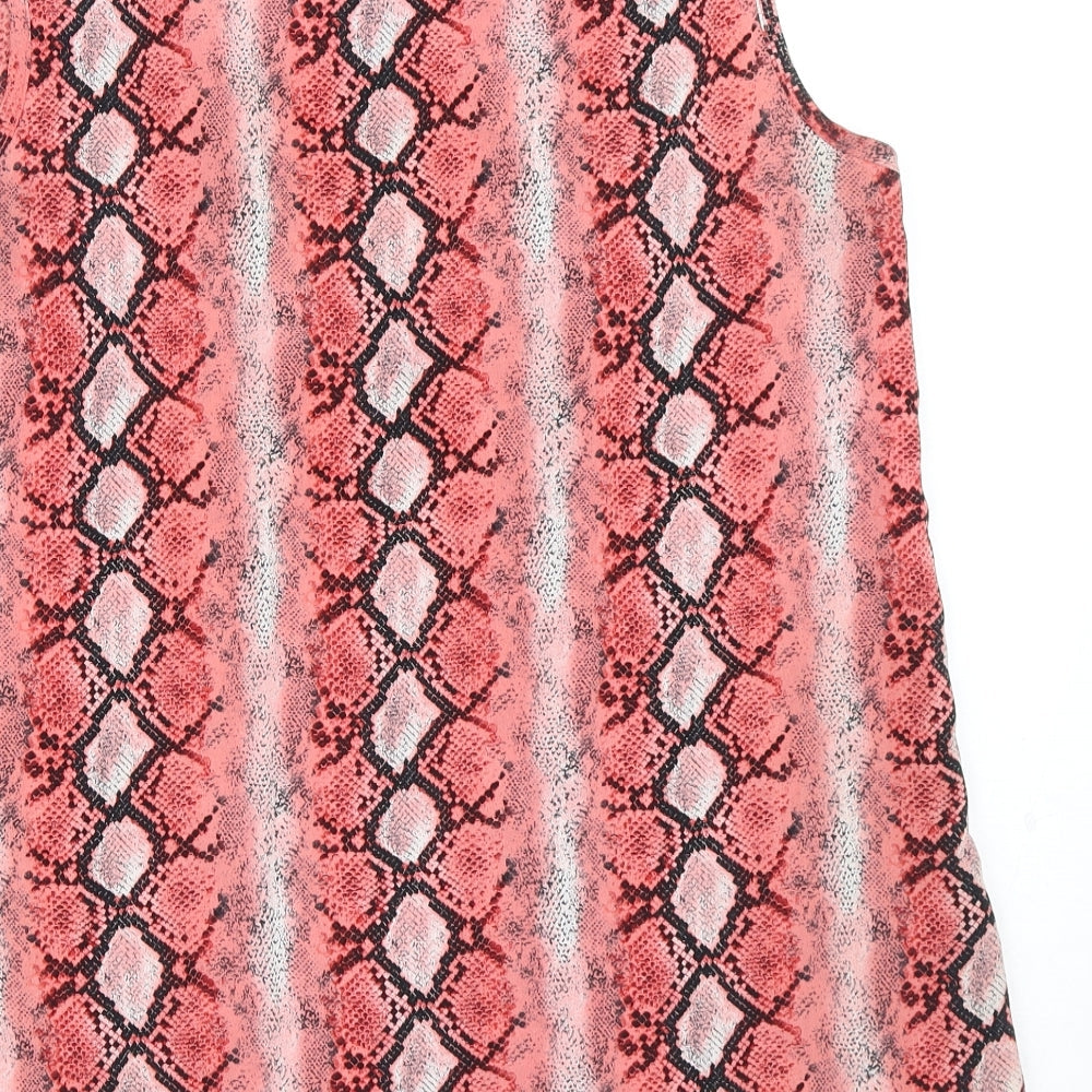 Dorothy Perkins Womens Pink Geometric Polyester Tunic Tank Size 12 Square Neck