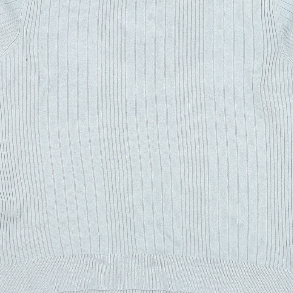 New Look Womens Blue Round Neck Viscose Pullover Jumper Size 18