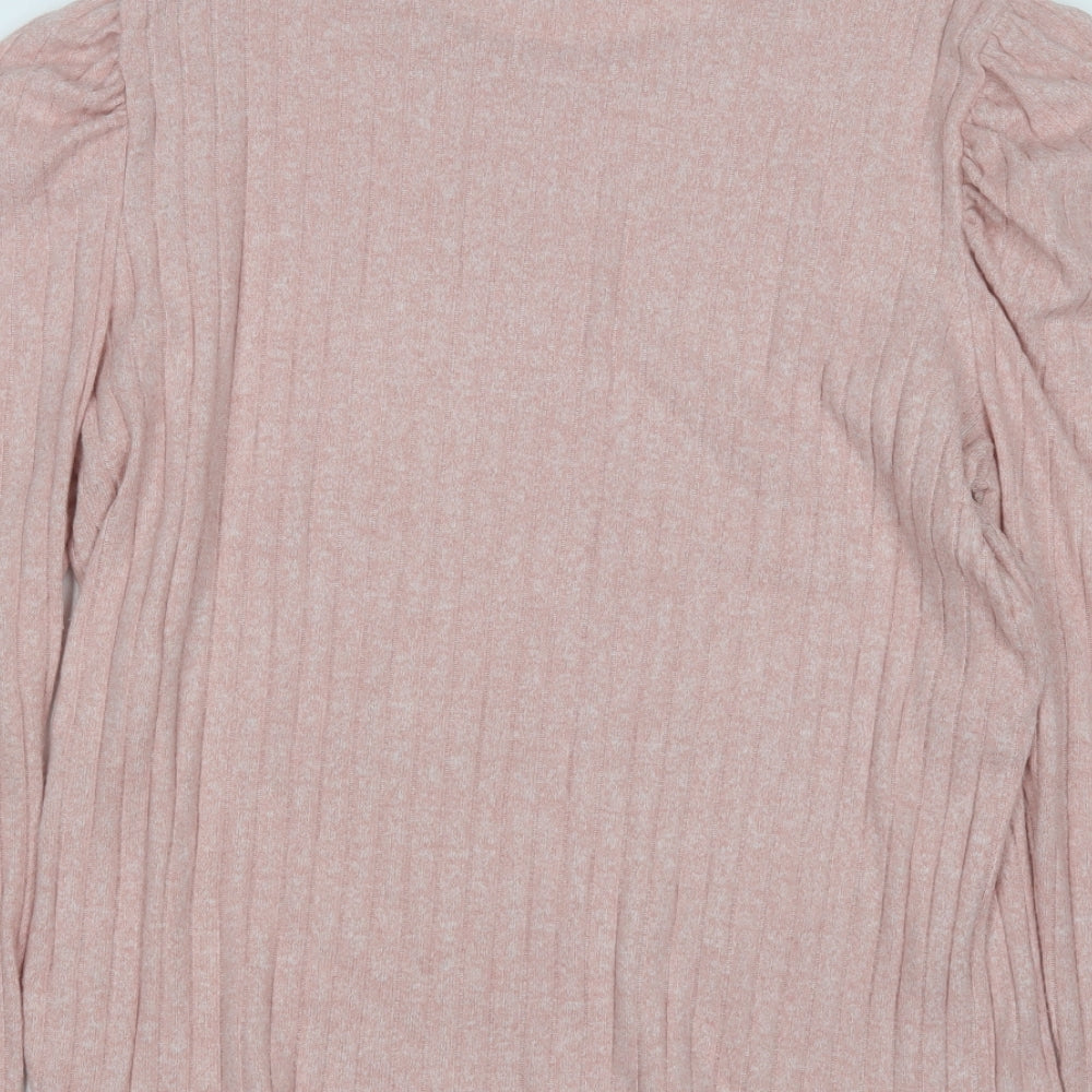 Papaya Womens Pink Round Neck Polyester Pullover Jumper Size 16