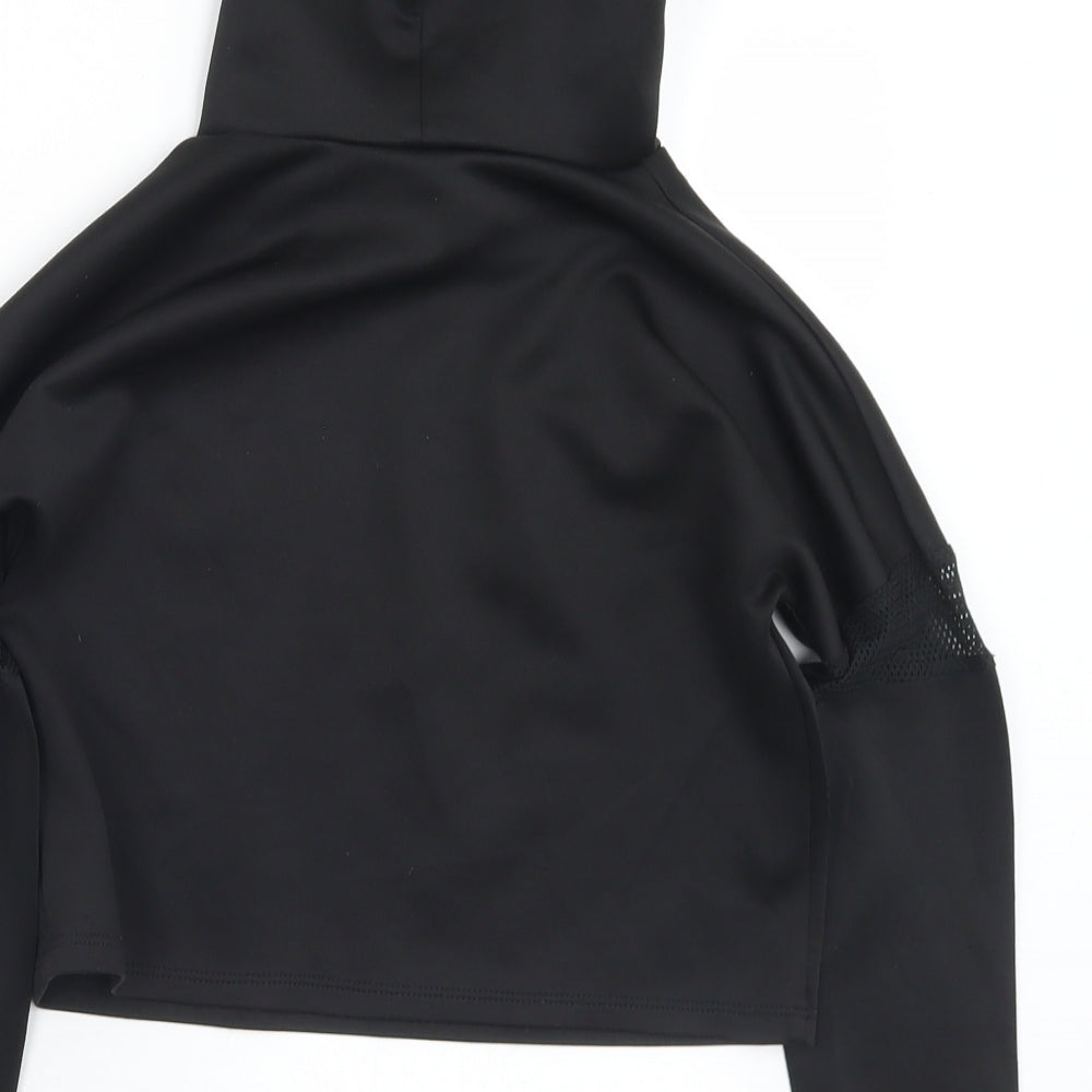 YD Girls Black Polyester Pullover Hoodie Size 9-10 Years - Squad