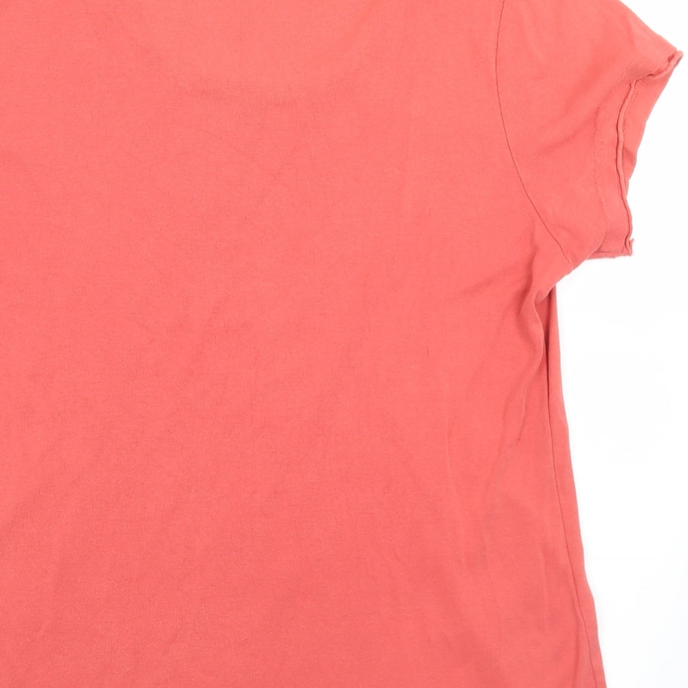 Preworn Womens Pink Polyester Basic T-Shirt Size 18 Round Neck