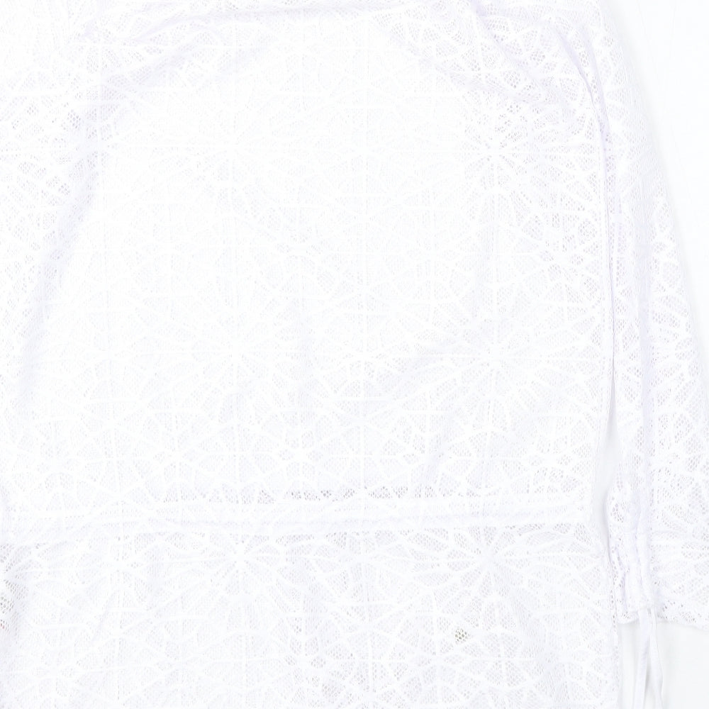 NEXT Womens White Round Neck Polyester Pullover Jumper Size 12