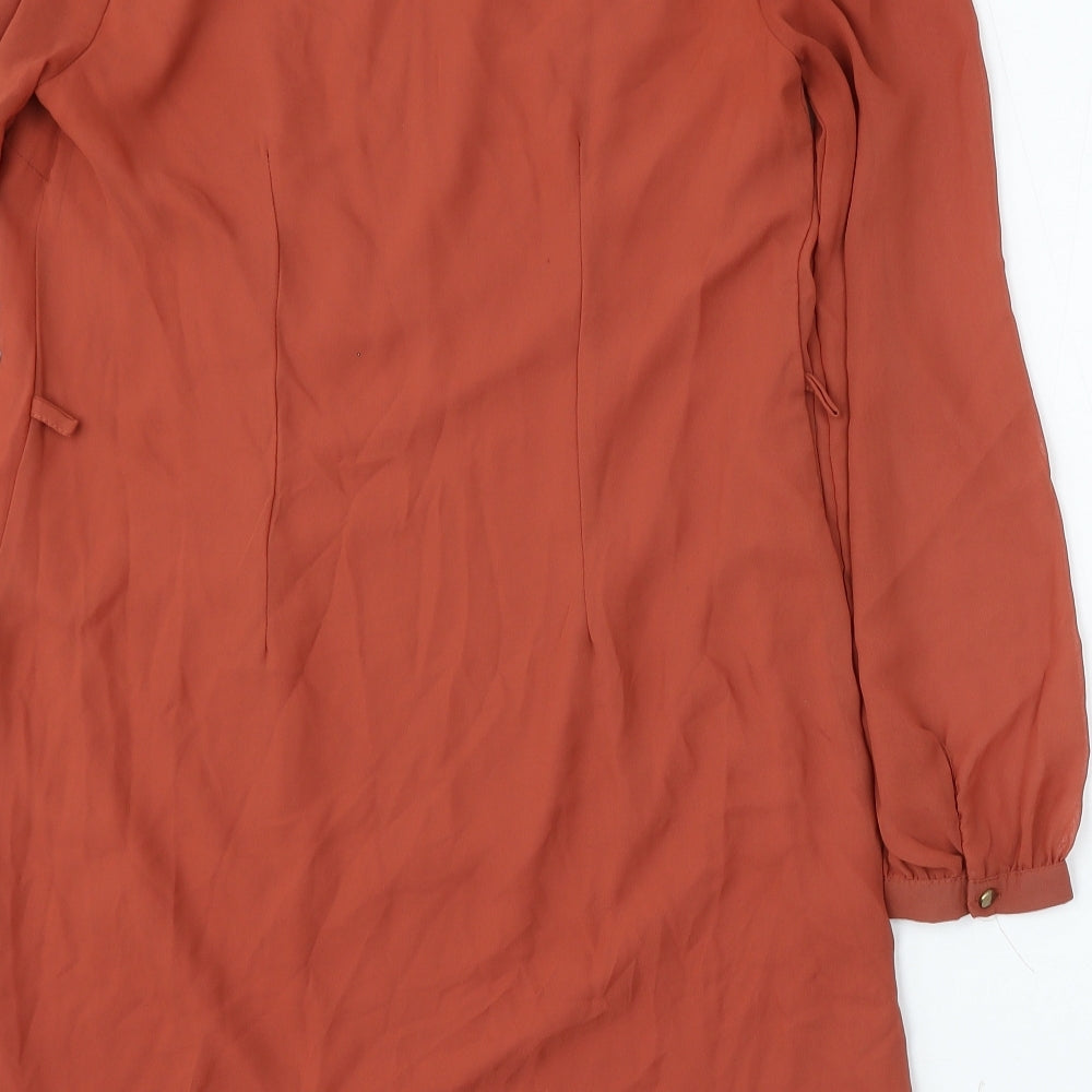 Atmosphere Womens Orange Polyester Sheath Size 10 Round Neck