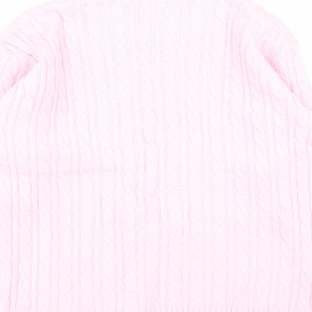 Choice Womens Pink Round Neck Acrylic Pullover Jumper Size S - Size S-M