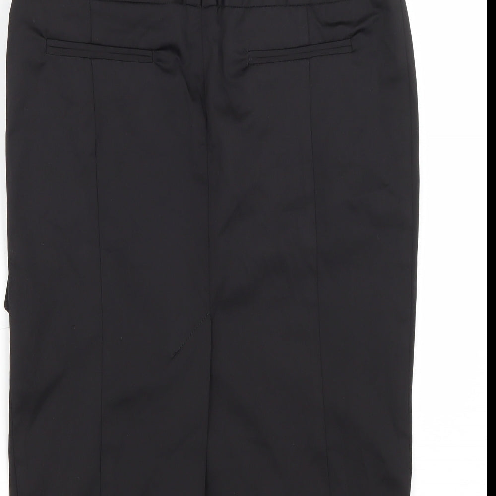 Topshop Womens Black Polyester Straight & Pencil Skirt Size 8 Zip
