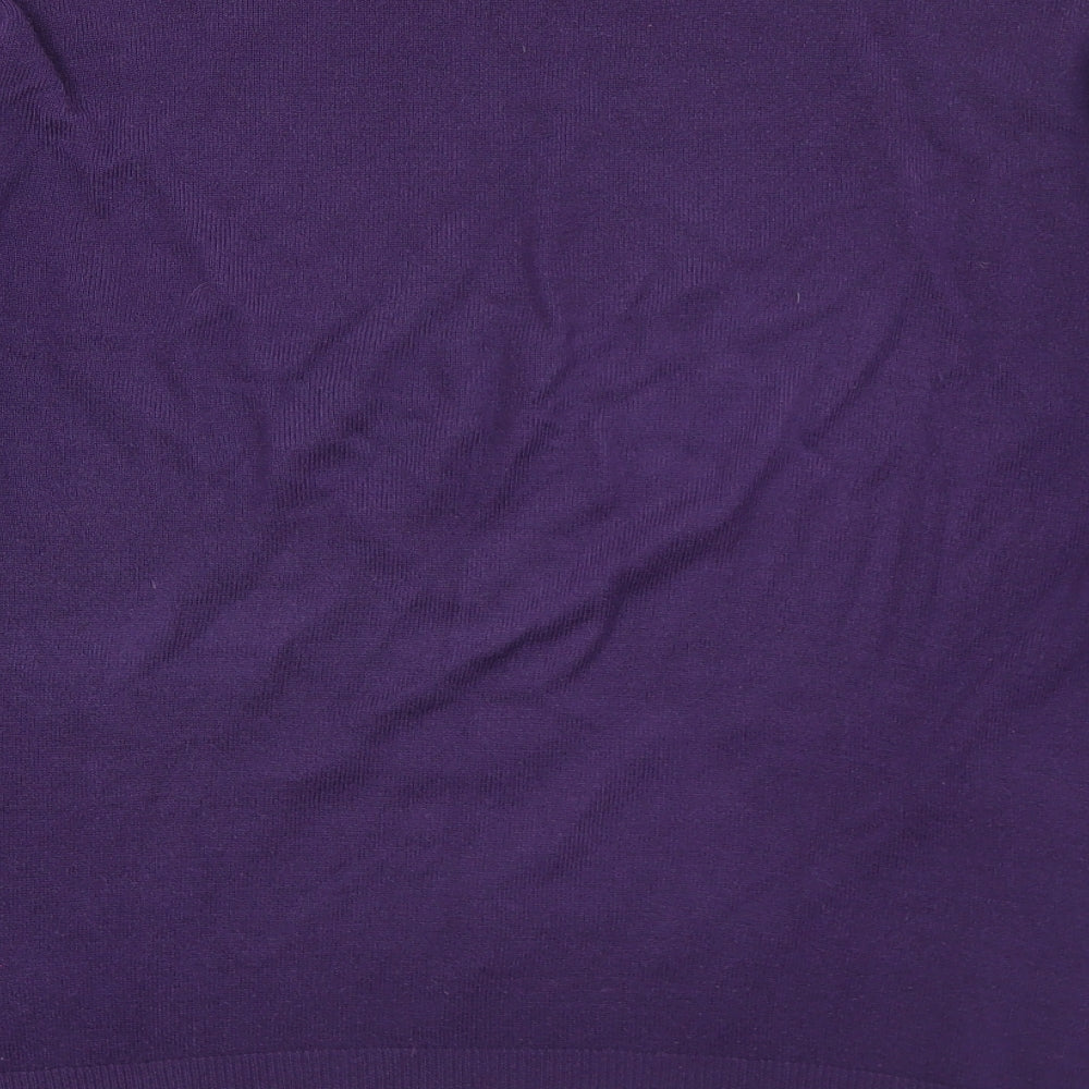 Hutson Harbour Mens Purple Crew Neck Acrylic Pullover Jumper Size 2XL