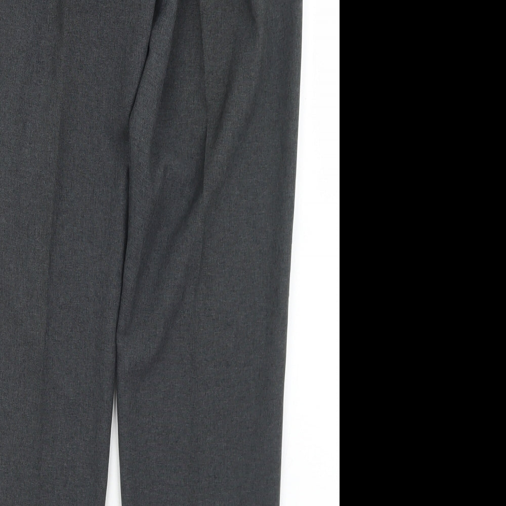 Mia Moda Womens Grey Polyester Trousers Size 12 L29 in Regular