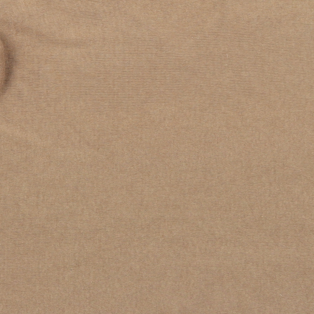 H&M Womens Brown V-Neck Polyester Pullover Jumper Size L