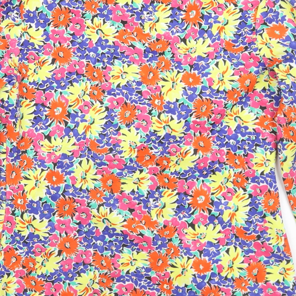 Signature Womens Multicoloured Floral Jacket Size 10 Button