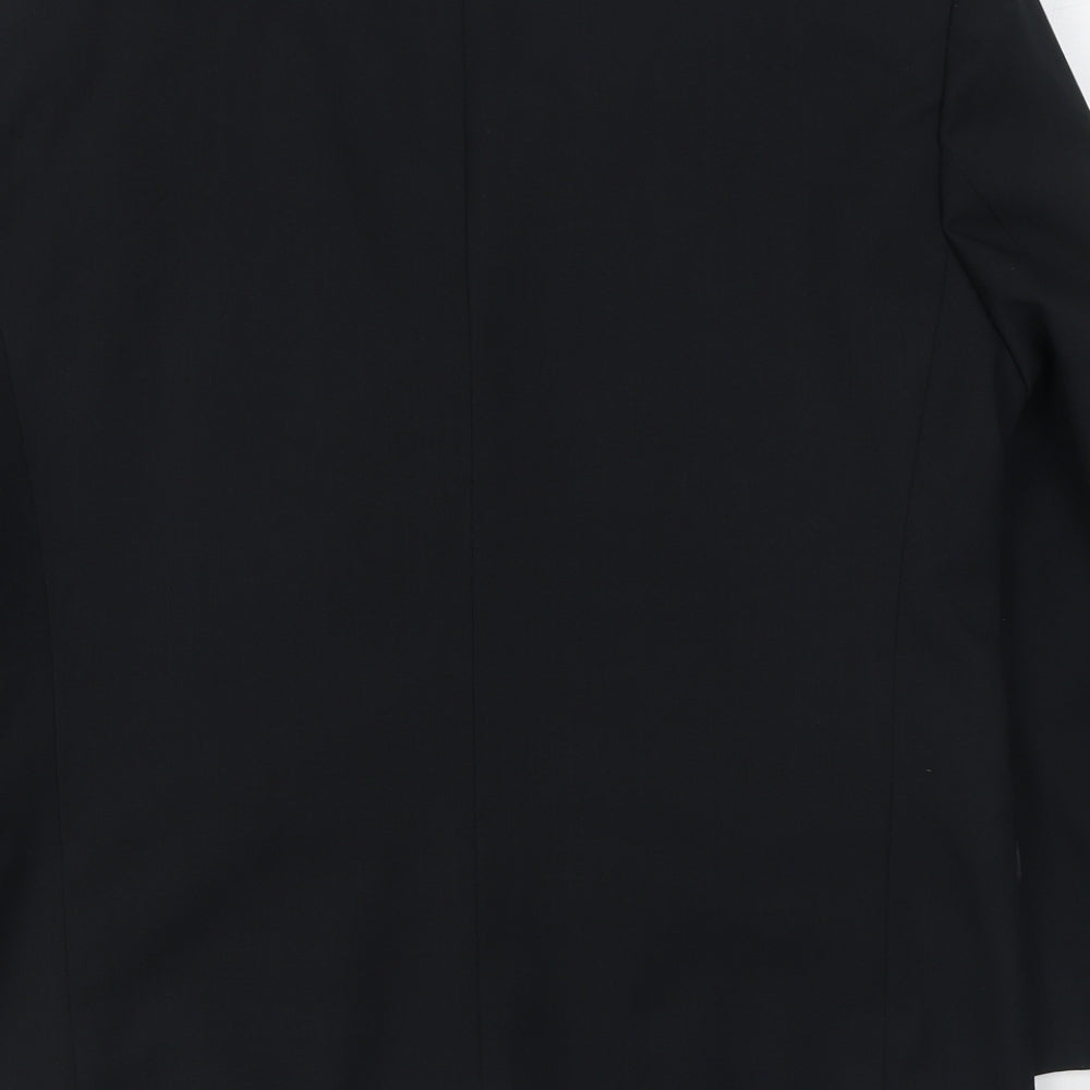 Preworn Mens Black Polyester Jacket Suit Jacket Size 40