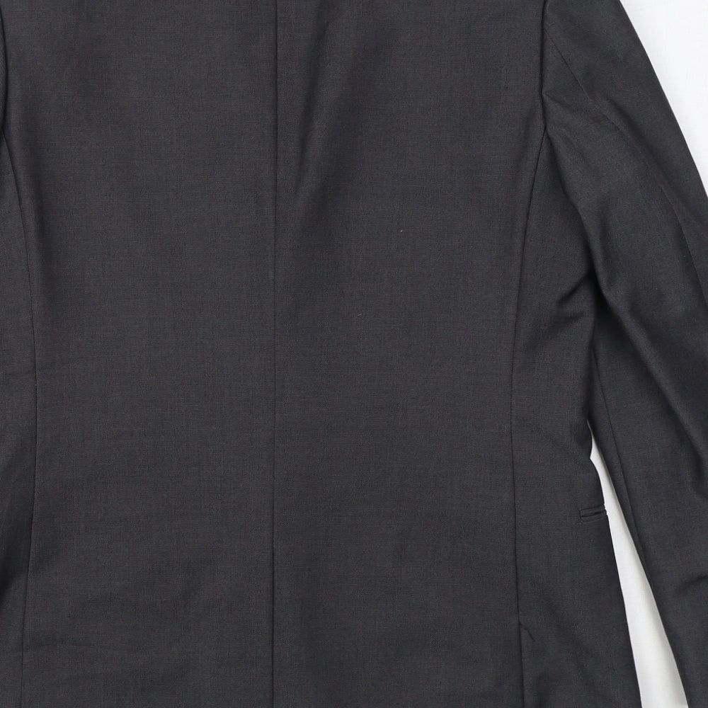 F&F Mens Grey Polyester Jacket Suit Jacket Size 38