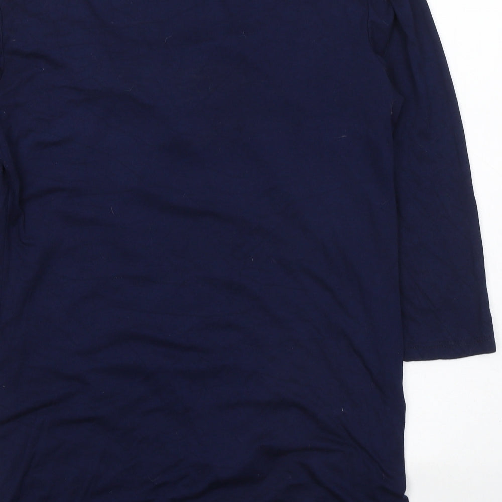 ElaLine Womens Blue Viscose Jersey Blouse Size 16 Round Neck