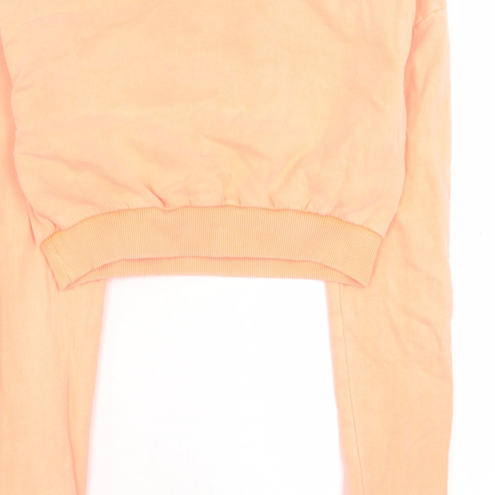 ASOS Womens Pink Cotton Pullover Sweatshirt Size 10 Pullover - cropped