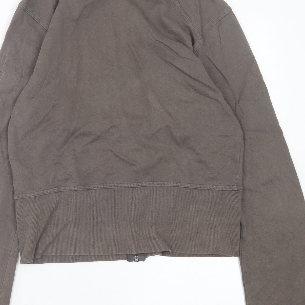 USA Pro Womens Brown Cotton Full Zip Sweatshirt Size M Zip