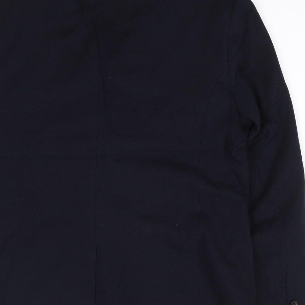 Zara Mens Blue Polyester Jacket Suit Jacket Size XL