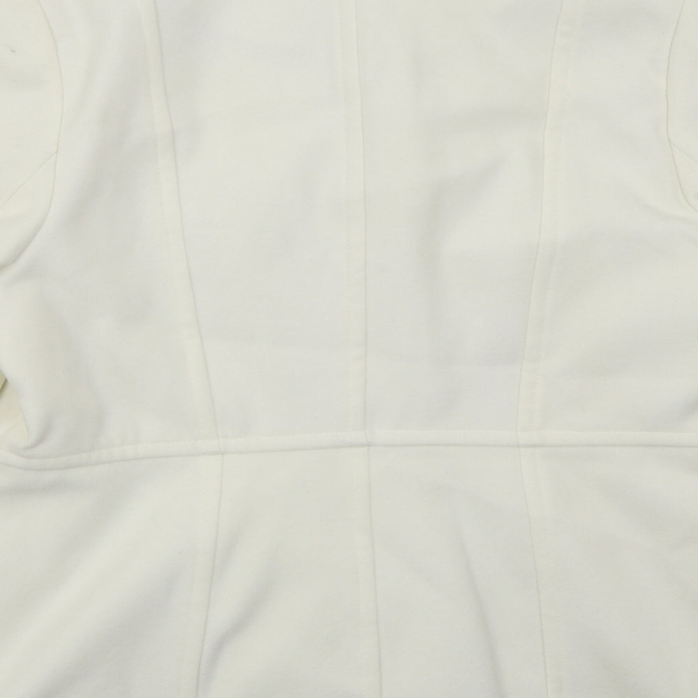 Damart Womens White Pea Coat Coat Size 12 Button