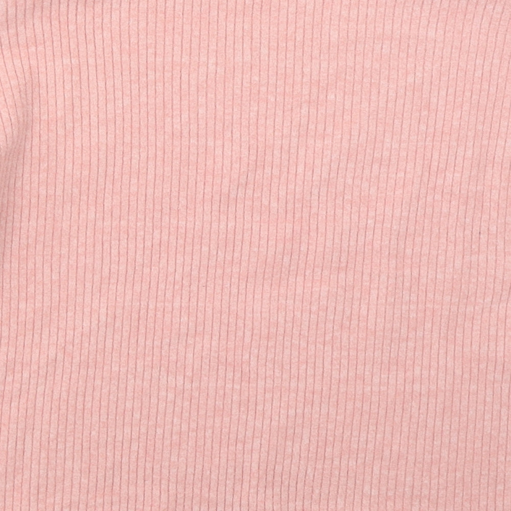 H&M Womens Pink Mock Neck Viscose Pullover Jumper Size S