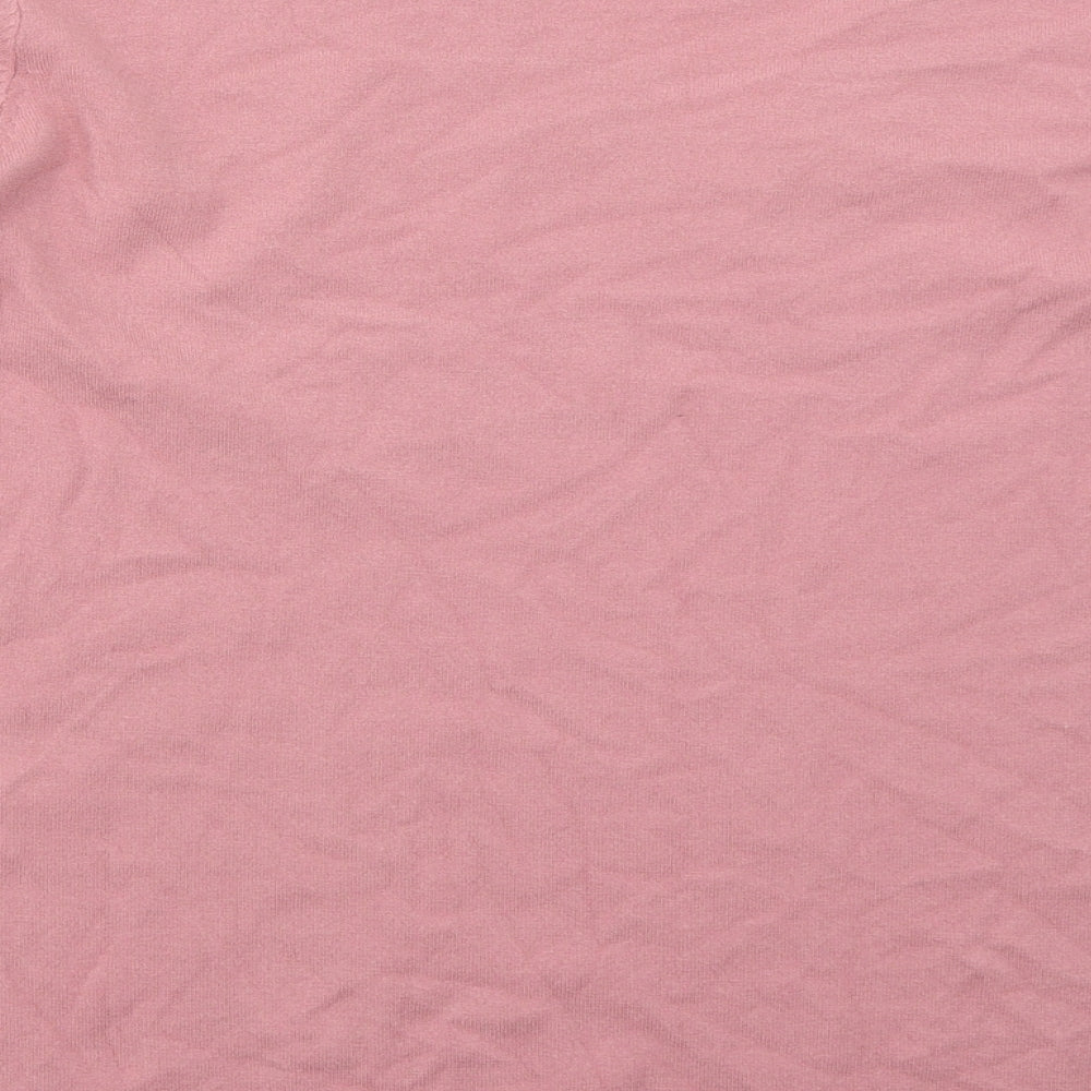 Preworn Womens Pink V-Neck Viscose Pullover Jumper Size M
