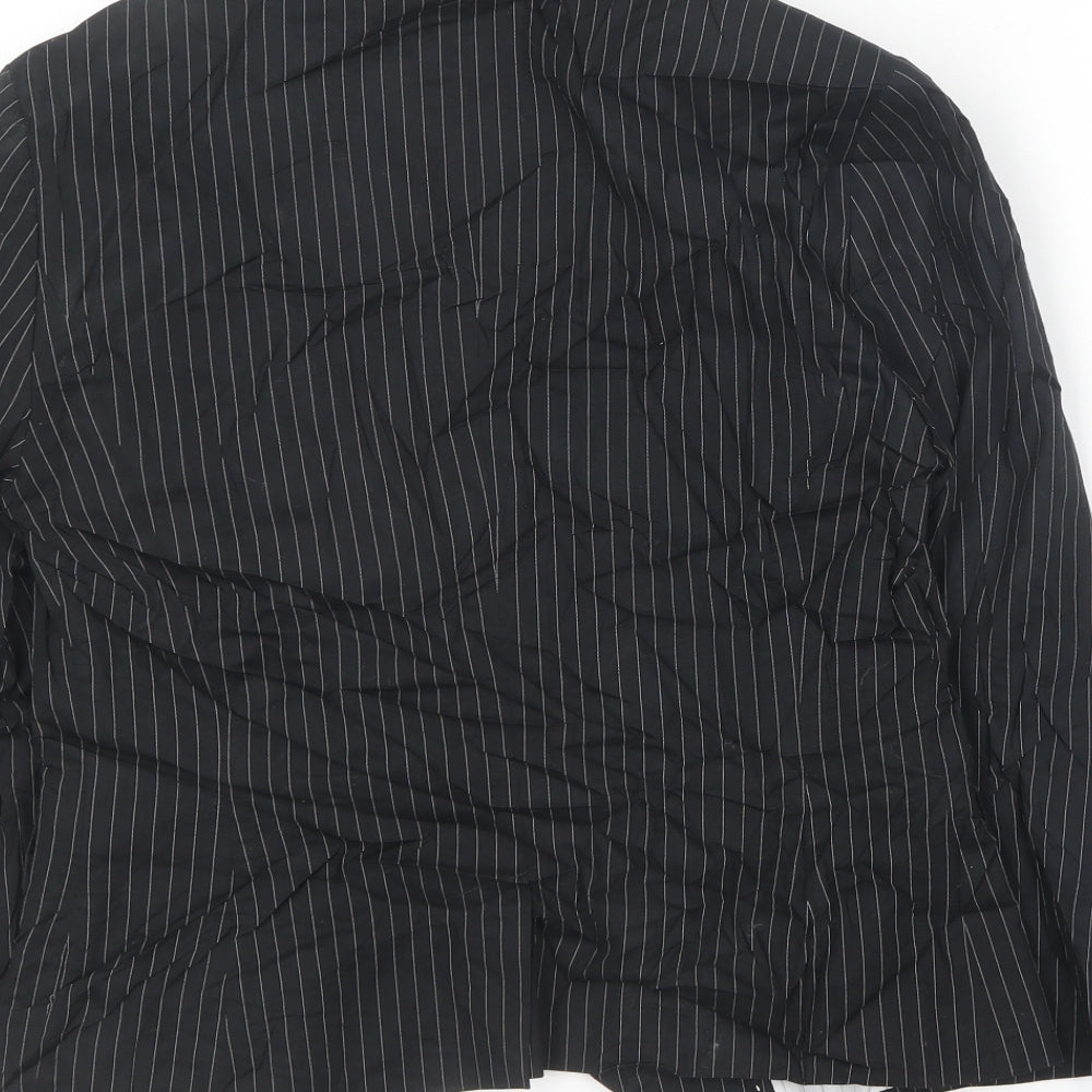 Marks & Spencer Womens Black Striped Jacket Blazer Size 10