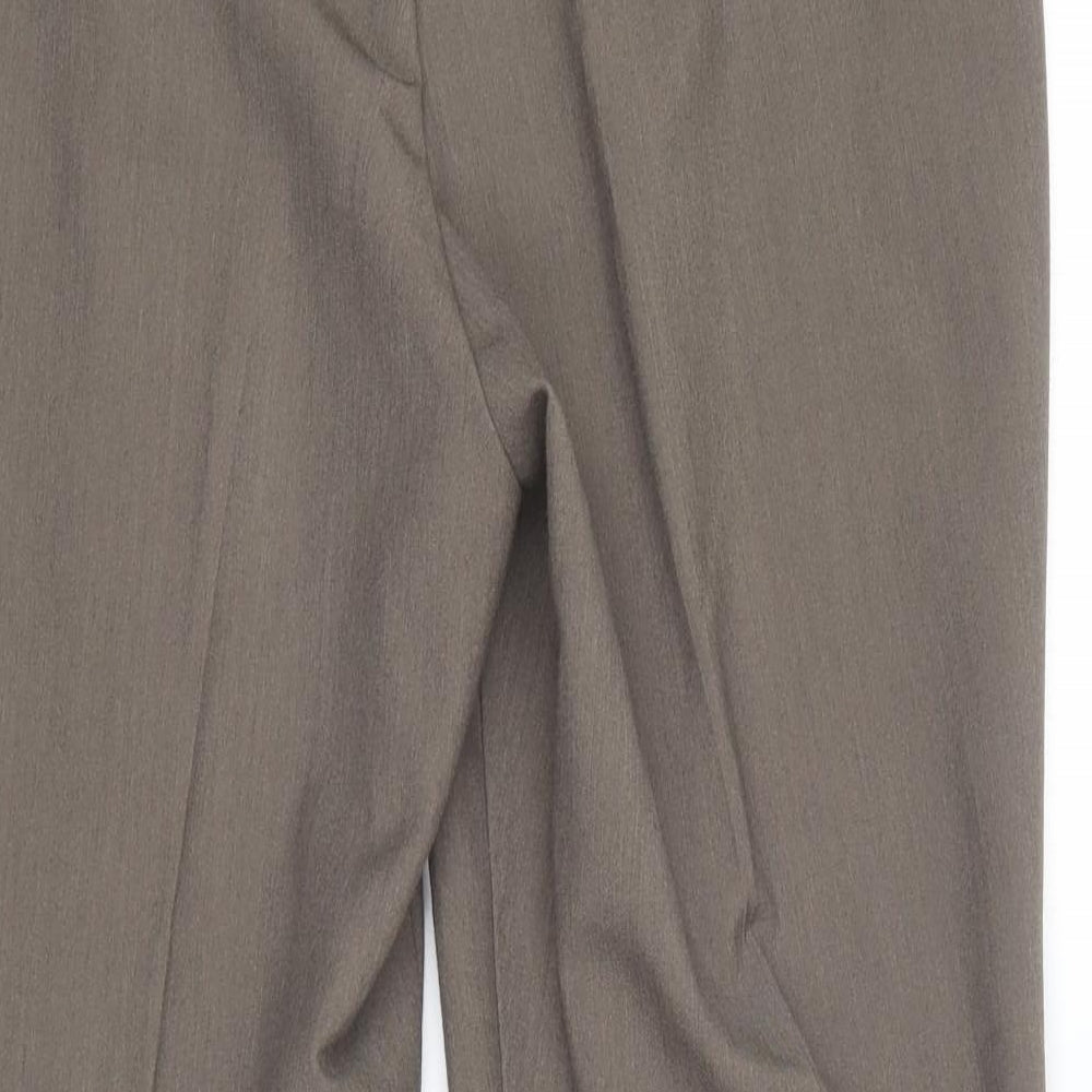 Classic Womens Brown Polyester Trousers Size 12 L25 in Regular