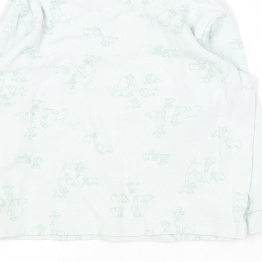 George Baby Blue Geometric Cotton Basic T-Shirt Size 12-18 Months Round Neck - Disney