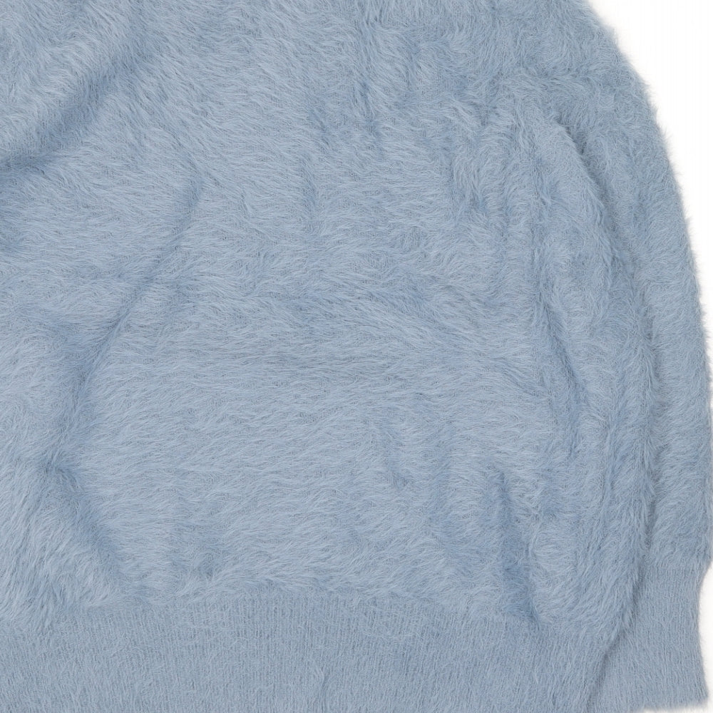 Gallery Womens Blue Round Neck Polyamide Pullover Jumper Size L