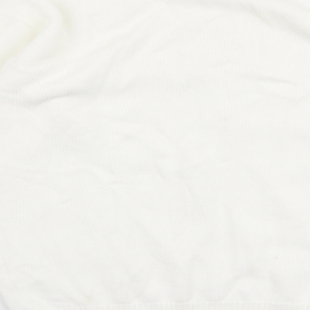 Bay Womens White Round Neck 100% Cotton Pullover Jumper Size M